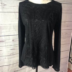 3/$38💄Jolt Sheer Black dressy blouse long sleeve